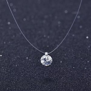 Crystal necklace with clear chain 925 link